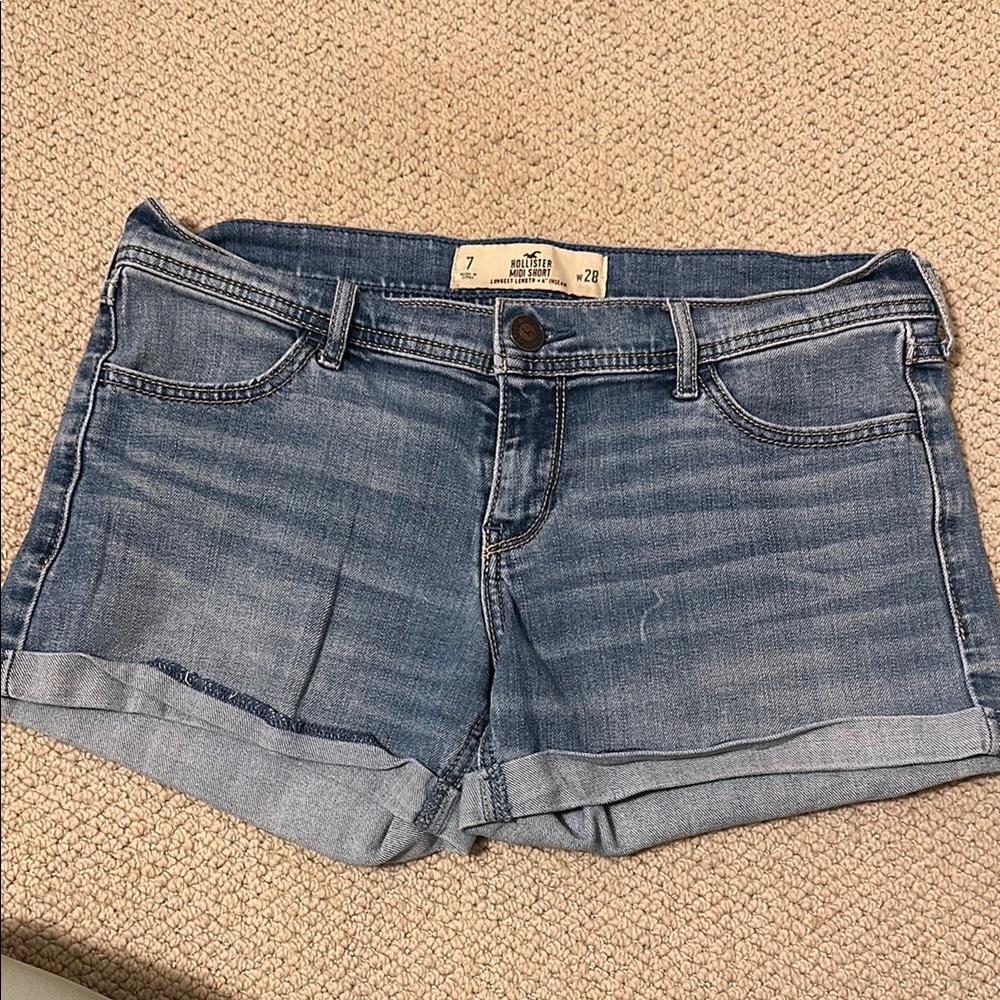 Hollister Blue Jean Shorts Mid Short